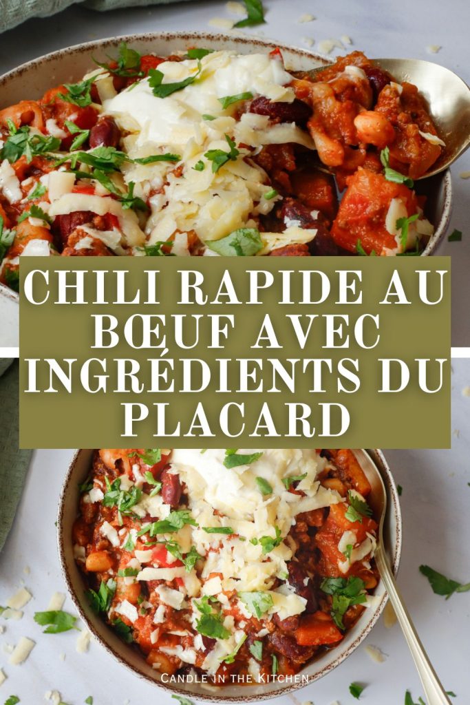 Recette chili con carne Pinterest graphique en français