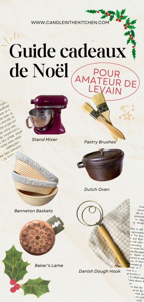 Cadeaux de Noël pour les boulangers au levain pinterest graphic french