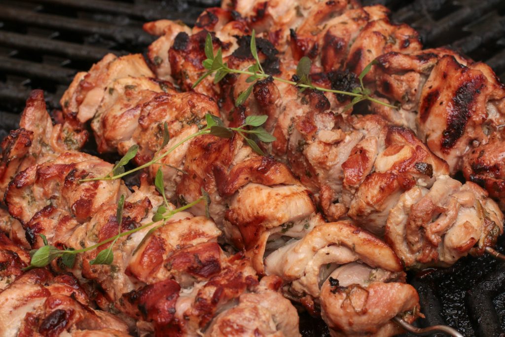 Chicken skewers with Lemon Garlic marinade grilled