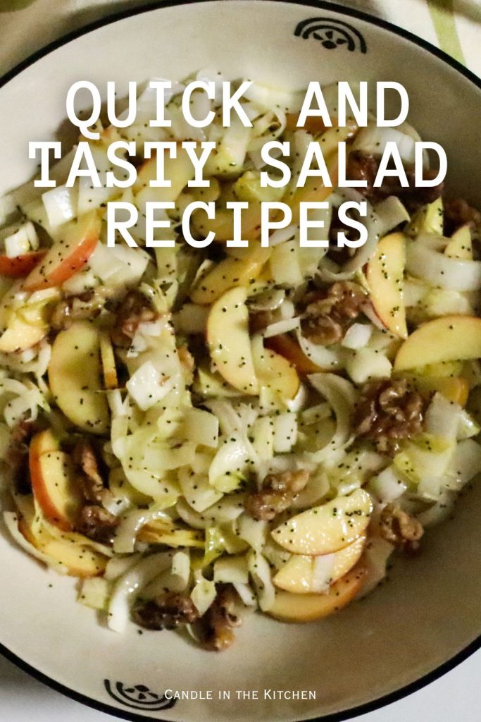Easy salad ideas pinterest graphic in english