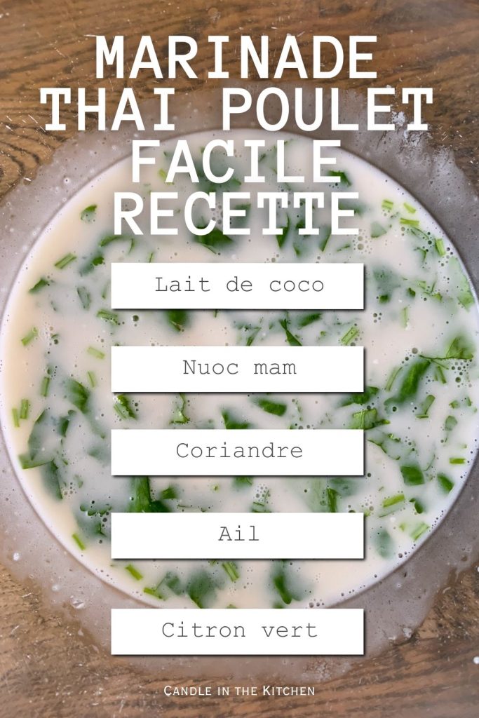 Easy Thai Chicken Marinade pinterest graphic in French