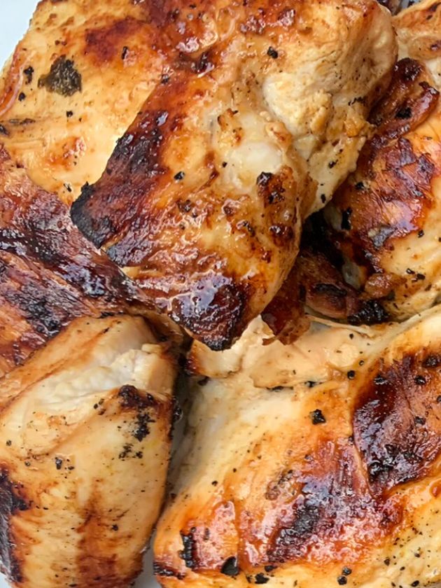 Grilled chicken breasts with easy thai chicken marinade