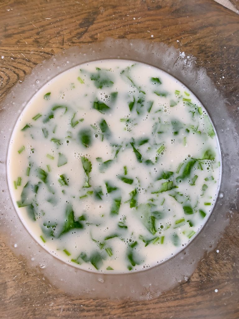 Thai chicken marinade in a glass bowl