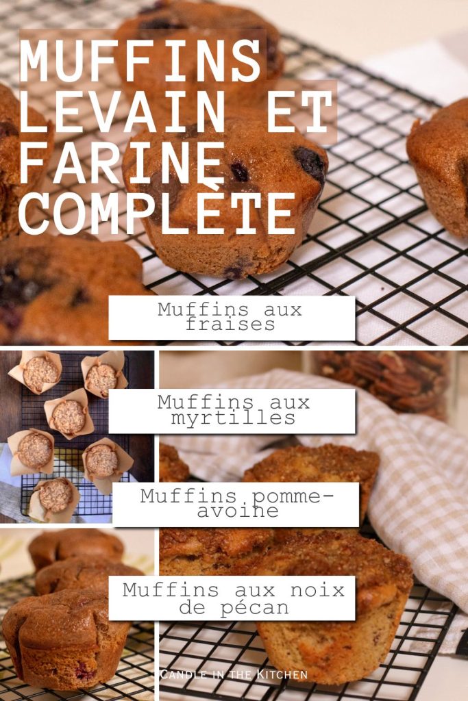 sourdough discard muffins pinterest graphic in french