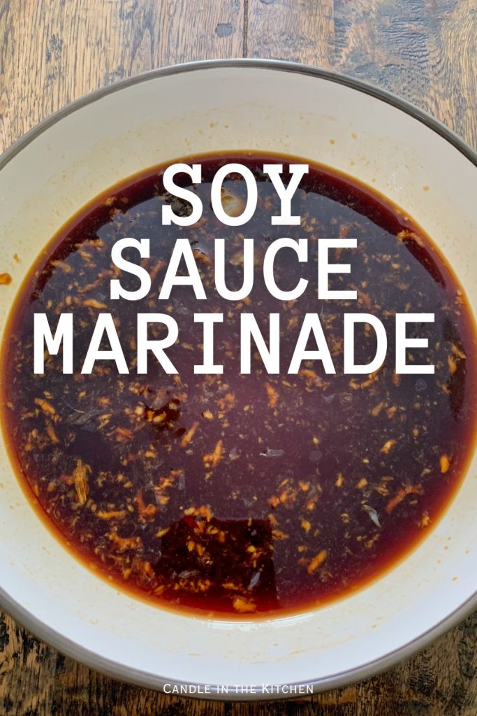 easy soy sauce marinade pinterest graphic in english