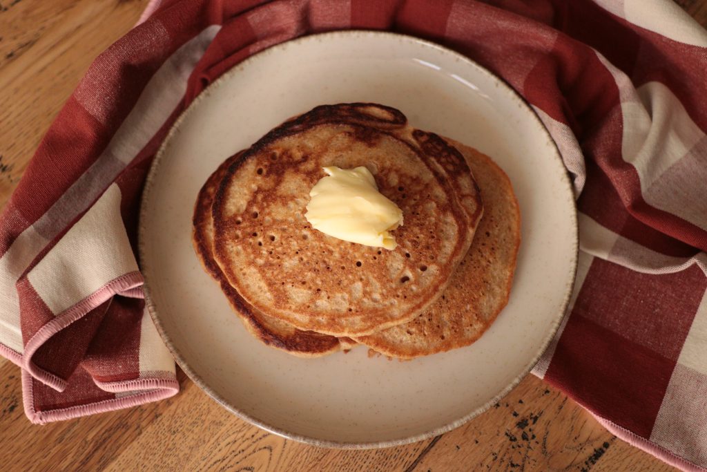 einkorn sourdough pancakes from above
