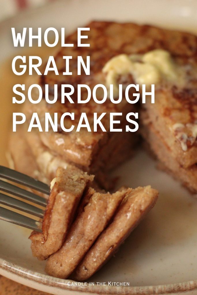 Sourdough Discard Pancakes with Fresh Milled Flour pinterest graphic english