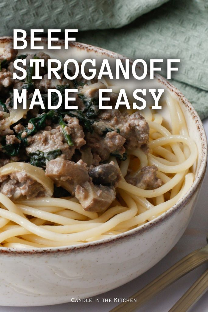 Ground Beef Stroganoff Recipe pinterest graphic english 