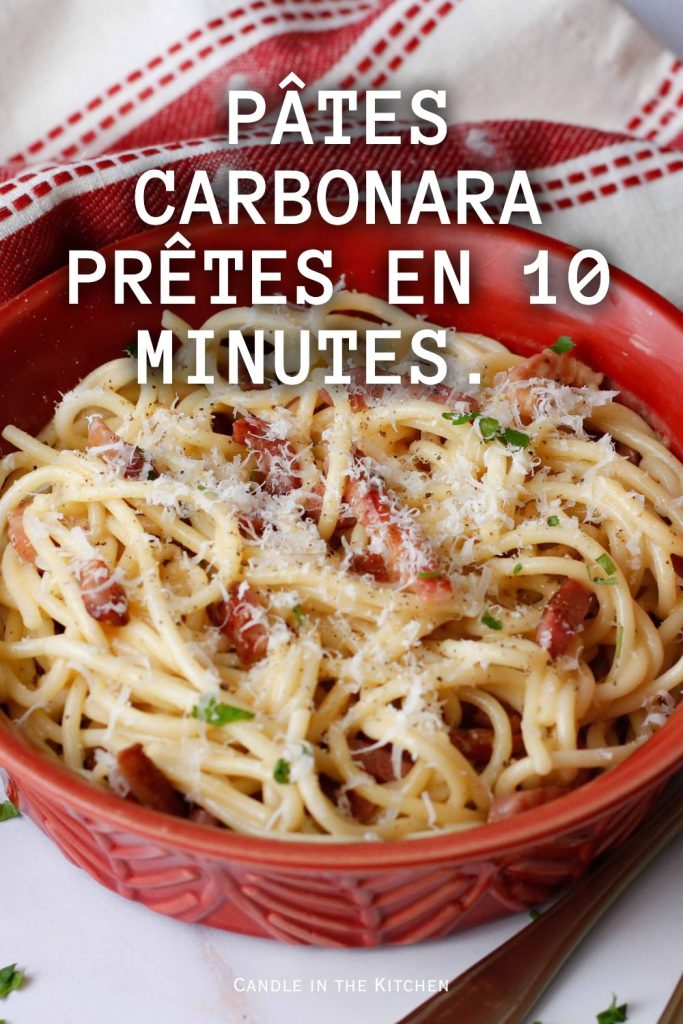 creamy pasta carbonara recipe pinterest graphic french