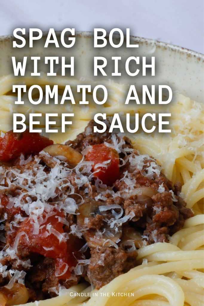 Graphique Pinterest recette Spag Bol anglais