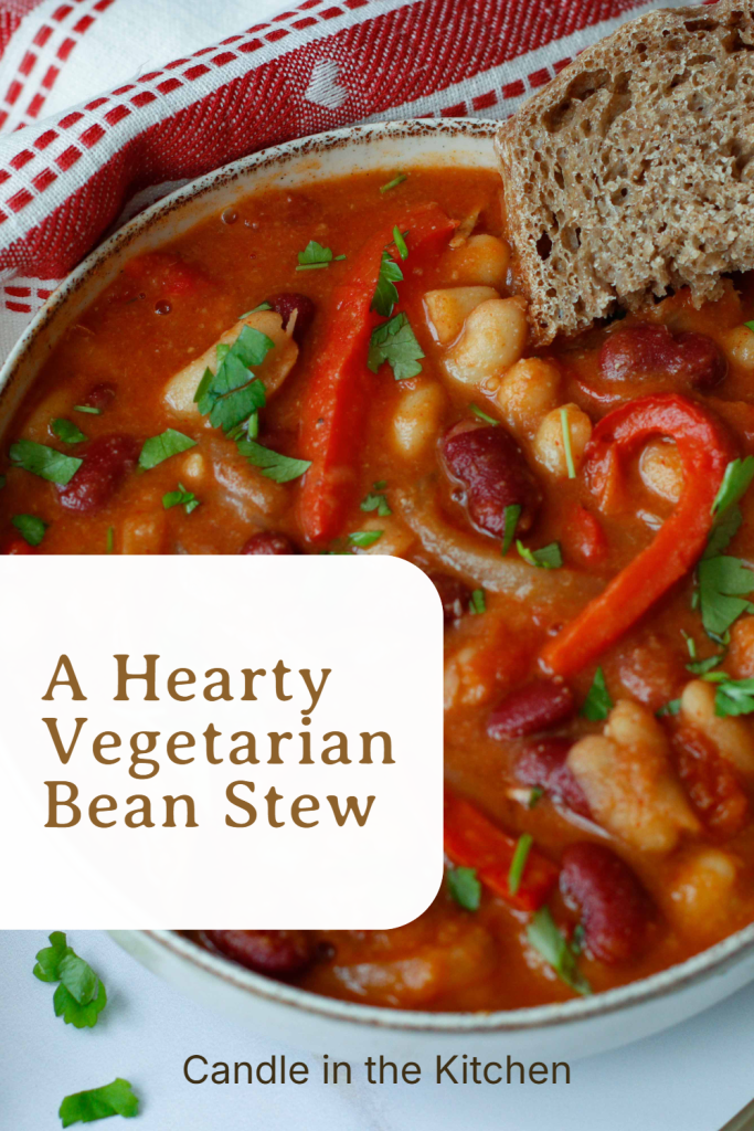 simple bean stew recipe pinterest graphic english